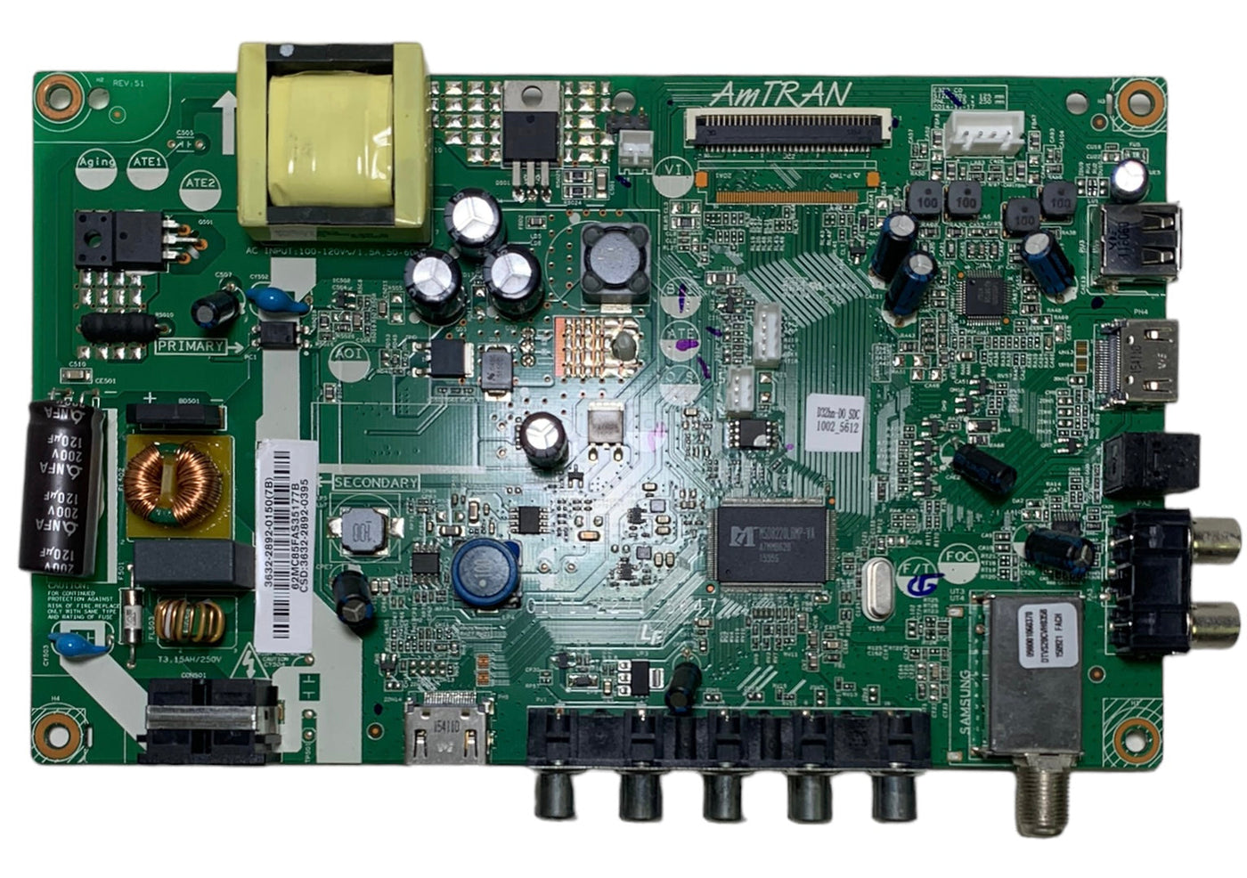 Vizio 3632-2892-0395 Main Board Power Supply for D32HN-D0 (LAUSUKAR Serial)