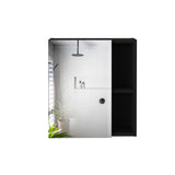 Medicine Cabinet - Mirrored Single Door - Black - 11.3"W x 19"H