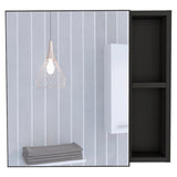Oman Medicine Cabinet - Single Door, 3 Internal + 2 External Shelves, Black
