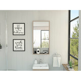 Mirrored Medicine Cabinet - Single Door - Light Gray - 35.4"H