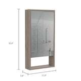 Mirrored Medicine Cabinet - Single Door - Light Gray - 35.4"H