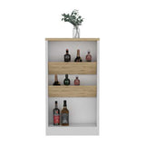 Kitchen Island - White & Macadamia - Bottle Shelves - 41"H