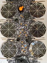 Black with Iridescent Web Design Dinner Plates