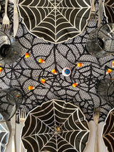 Black with Iridescent Web Design Dinner Plates
