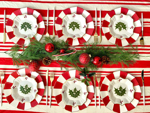 Candy Cane Christmas Party Set, Serves 8, 24 Pieces