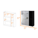 Mirrored Medicine Cabinet - Single Door - Black - 11.3" x 19"