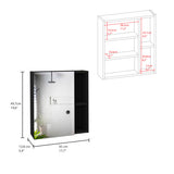 Medicine Cabinet - Mirrored Single Door - Black - 11.3"W x 19"H