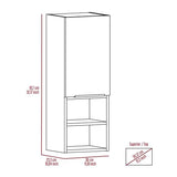Bathroom Cabinet - Single Door - Four Shelves - Smokey Oak