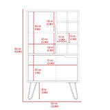 L-Shaped Bar Cabinet - 8 Bottle Cubbies - Two Door Cabinets - Light Gray