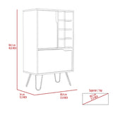 L-Shaped Bar Cabinet - 8 Bottle Cubbies - Two Door Cabinets - Light Gray