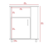 Lower Microwave Cabinet - Single Door - Three Side Shelves - Black