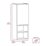 Bathroom Storage Cabinet - Single Door - Open Shelves - Pine