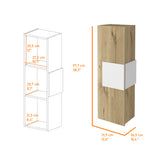 Medicine Cabinet - Single Door - White & Light Oak - Three Shelves