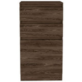 Dresser with Mirror and Jewelry Box - Two Drawers - Dark Walnut