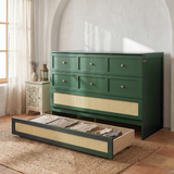 Queen Size Murphy Bed with Large Drawers,Green (OLD SKU: LP000678AAF)