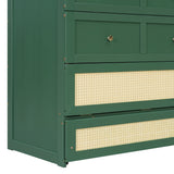 Queen Size Murphy Bed with Large Drawers,Green (OLD SKU: LP000678AAF)