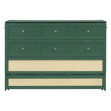 Queen Size Murphy Bed with Large Drawers,Green (OLD SKU: LP000678AAF)