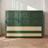 Queen Size Murphy Bed with Large Drawers,Green (OLD SKU: LP000678AAF)