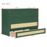 Queen Size Murphy Bed with Large Drawers,Green (OLD SKU: LP000678AAF)
