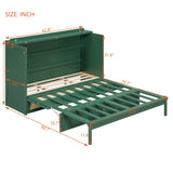 Queen Size Murphy Bed with Large Drawers,Green (OLD SKU: LP000678AAF)