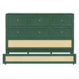 Queen Size Murphy Bed with Large Drawers,Green (OLD SKU: LP000678AAF)