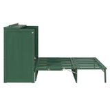 Queen Size Murphy Bed with Large Drawers,Green (OLD SKU: LP000678AAF)