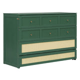 Queen Size Murphy Bed with Large Drawers,Green (OLD SKU: LP000678AAF)