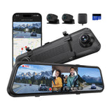 M4 3CH Mirror Dash Cam 1080P 60fps 12 Inch IPS Touchscreen