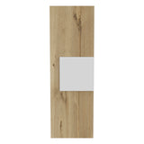 Medicine Cabinet - Single Door - White & Light Oak - Three Shelves