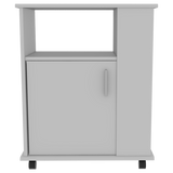 Lower Microwave Cabinet - Single Door - Three Side Shelves - White