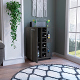 Rolling Bar Cart - Six-Bottle Wine Rack Cabinet - Espresso