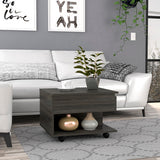 Lift-Top Coffee Table - Espresso - Hidden Storage & Casters