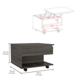 Lift-Top Coffee Table - Espresso - Hidden Storage & Casters