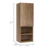 Bathroom Storage Cabinet - Single Door - Open Shelves - Pine