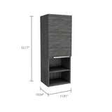 Bathroom Cabinet - Single Door - Four Shelves - Smokey Oak