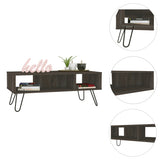 Vassel Coffee Table - Hairpin Legs, Two Shelves, Espresso