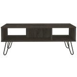 Vassel Coffee Table - Hairpin Legs, Two Shelves, Espresso