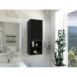 Bathroom Cabinet - Single Door - Four Shelves - Black