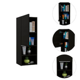 Bathroom Cabinet - Single Door - Four Shelves - Black