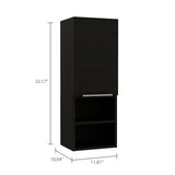 Bathroom Cabinet - Single Door - Four Shelves - Black