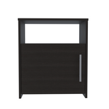 Nightstand Side Cabinet - Black - Single Door & Metal Handle