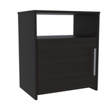 Nightstand Side Cabinet - Black - Single Door & Metal Handle