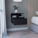 Engineered Wood Nightstand Black