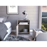 Nightstand Side Cabinet - Light Gray - Single Door & Handle