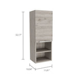 Bathroom Cabinet with Shelves and Single Door, Light Gray