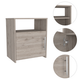 Nightstand Side Cabinet - Light Gray - Single Door & Handle