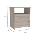 Nightstand Side Cabinet - Light Gray - Single Door & Handle