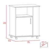 Lower Microwave Cabinet - Single Door - Three Side Shelves - White