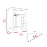 Bar Cabinet - 6-Bottle Wine Rack - Drawer and Open Shelf - Black