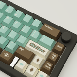 Mint Choco Design Keycaps and Mechanical Keyboard